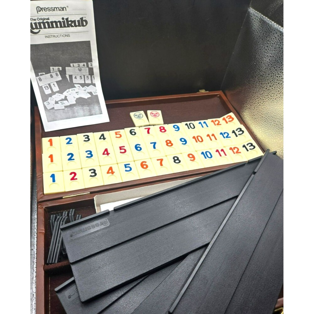 Vintage 1985 Pressman The Original Rummikub Deluxe Tile Game Set - Leatherette C